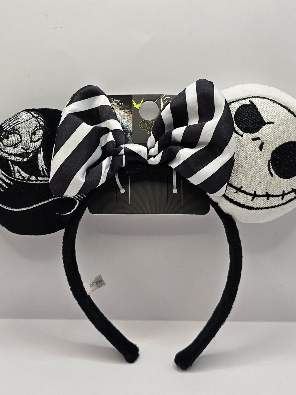 Disney X Primark Jack Skellington Black & White Striped Bow Ears Headband
